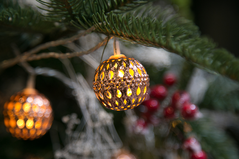 Holiday lit ball ornament @nancymoon